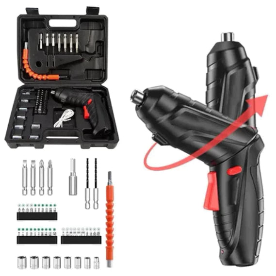 Destornillador Eléctrico Inalámbrico USB con Kit de Herramientas
