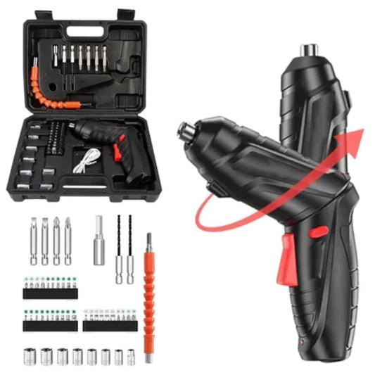 Destornillador Eléctrico Inalámbrico USB con Kit de Herramientas